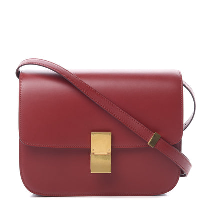 Celine Box Calfskin Medium Classic Box Flap Bag Red 1 of 11