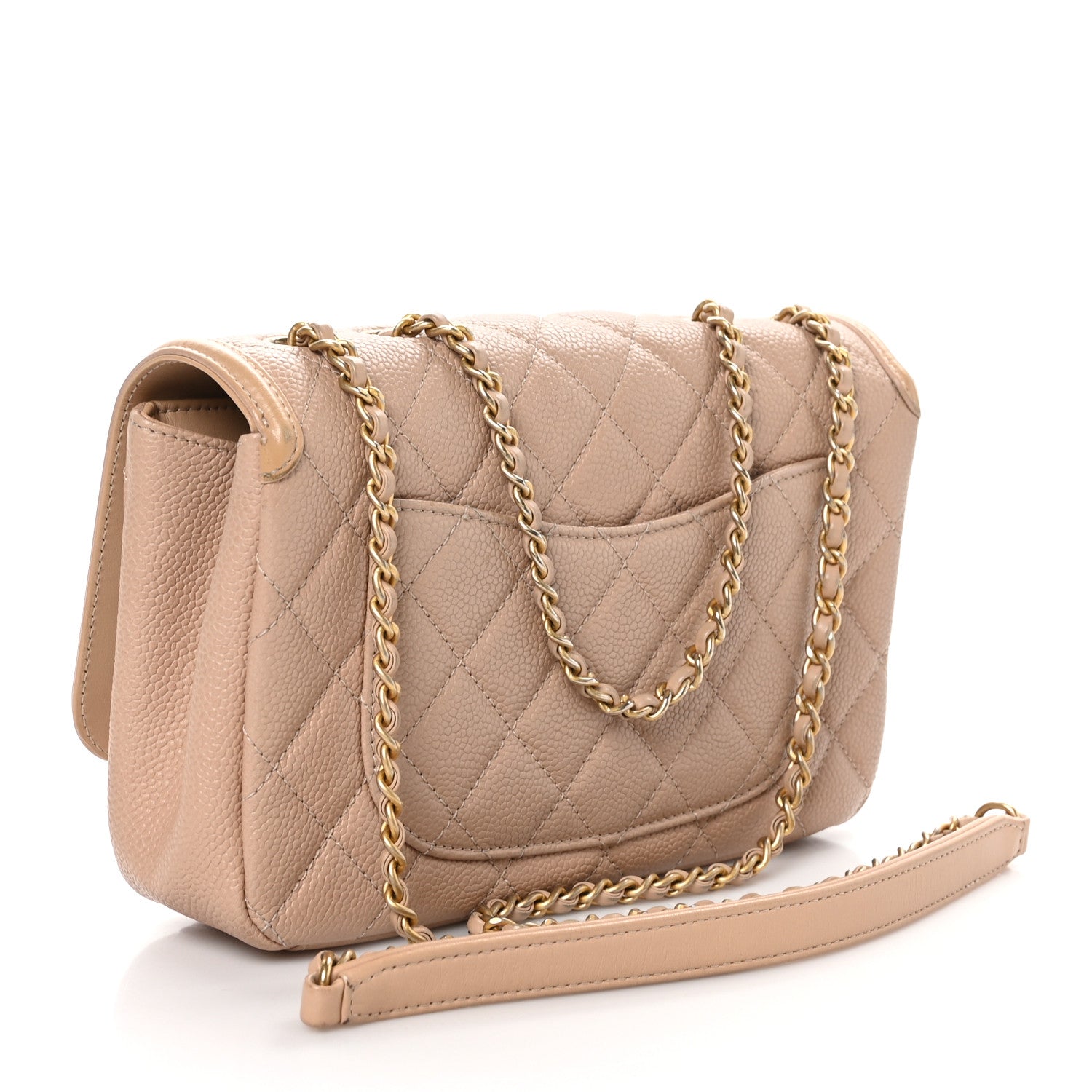 Chanel Caviar Quilted Small CC Filigree Flap Beige 3 of 11