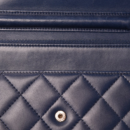 Chanel Lambskin Quilted Wallet On Chain WOC Blue 11 of 16