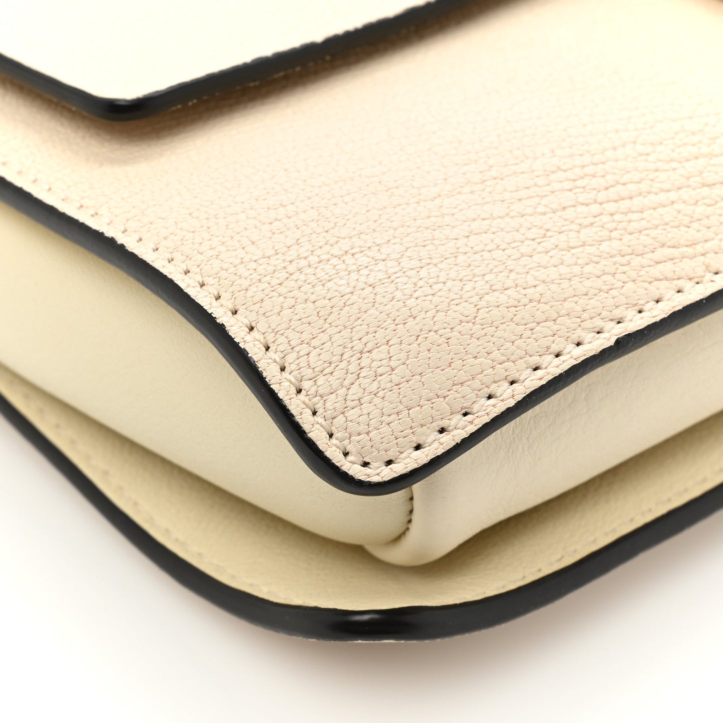 Goatskin Small Faye Shoulder Bag Off White