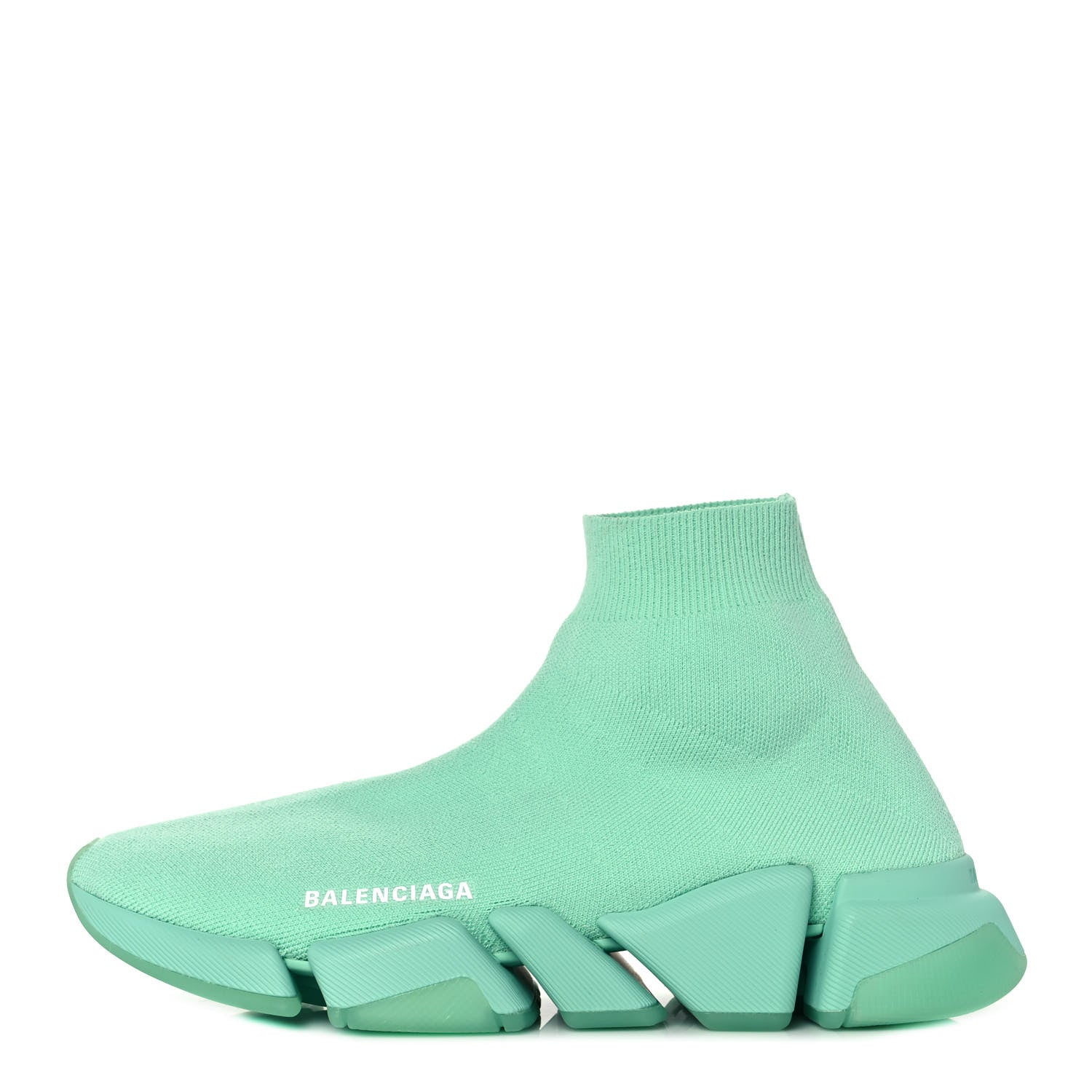 Balenciaga Technical 3D Recycled Knit Womens Speed 2.0 Transparent Sole Sneakers 41 Mint 1 of 8