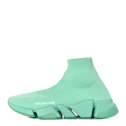 Balenciaga Technical 3D Recycled Knit Womens Speed 2.0 Transparent Sole Sneakers 41 Mint 1 of 8