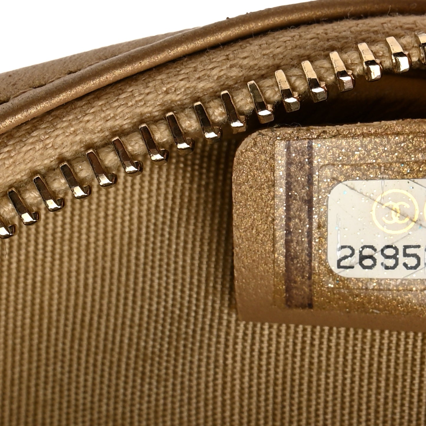 Metallic Lambskin Quilted Zip Around Classic Coin Purse Gold
