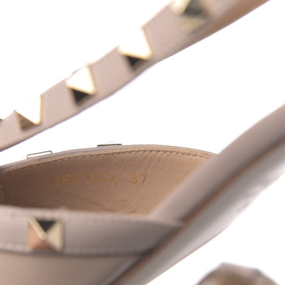 Valentino Garavani Patent Rockstud Cross Strap D'Orsay 55mm Pumps 37 Poudre 6 of 8