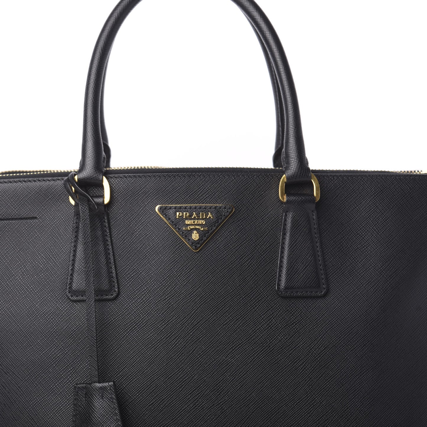 Saffiano Large Galleria Double Zip Tote Black