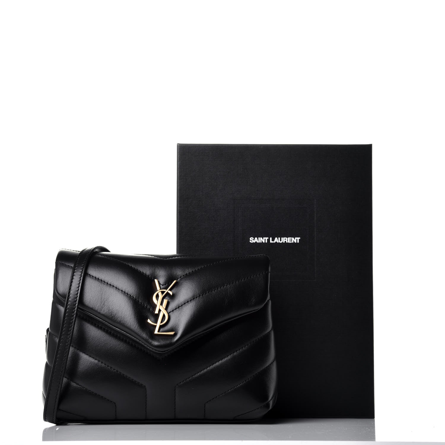 Saint Laurent Lambskin Diamond Quilted Becky Chain Wallet Black 9 of 9