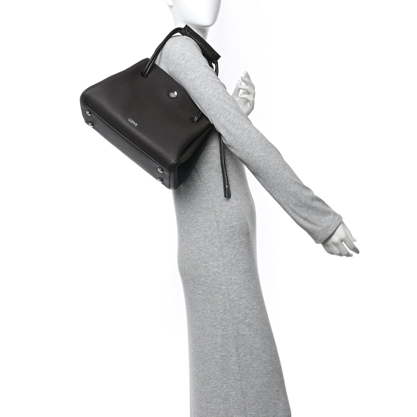 Grained Calfskin Medium Madrid Bag  Dark Ebony