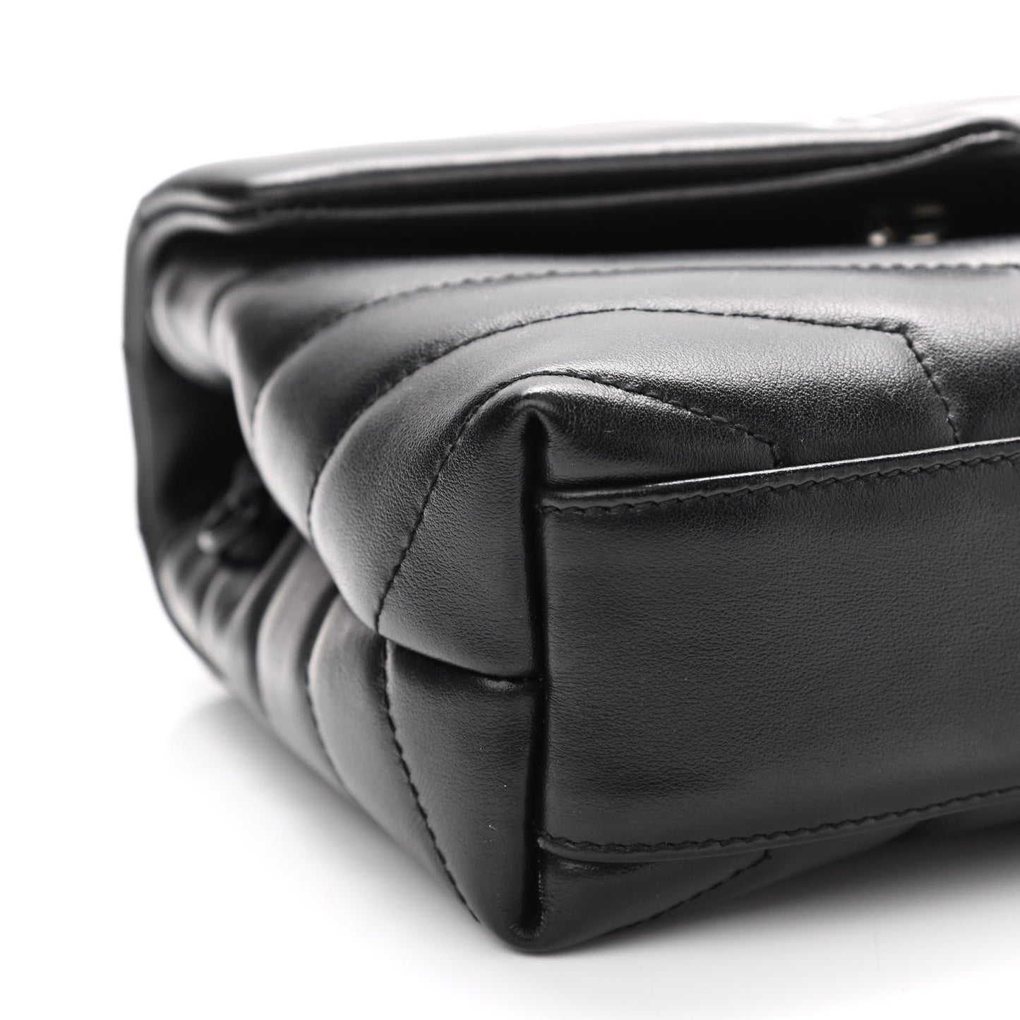 Calfskin Y Quilted Monogram Toy Loulou Crossbody Bag Black