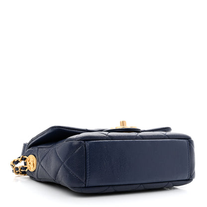 Chanel Caviar Quilted Small Twist Your Buttons Flap Blue 4 of 12