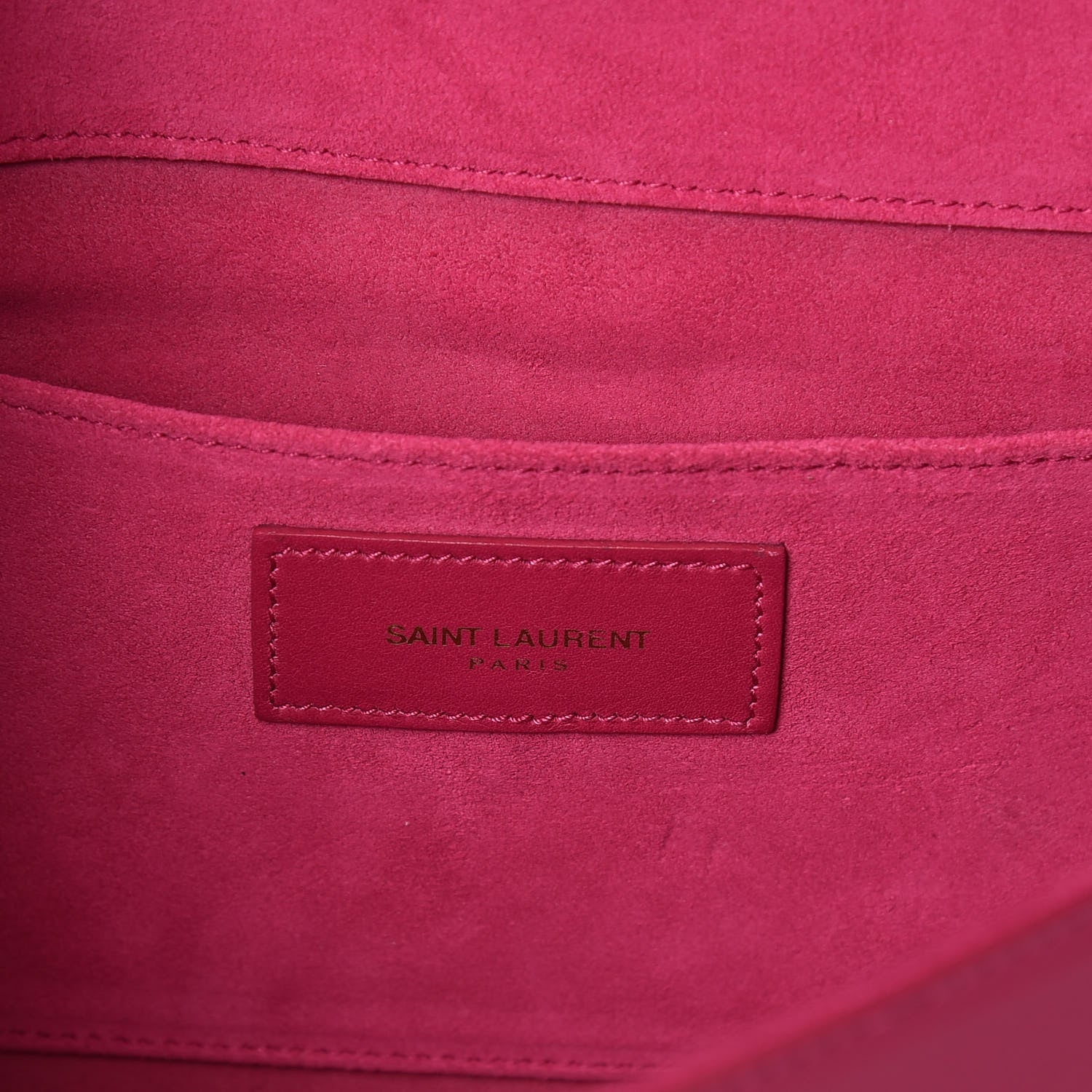 Saint Laurent Calfskin Classic Y Ligne Clutch Fuchsia 7 of 11