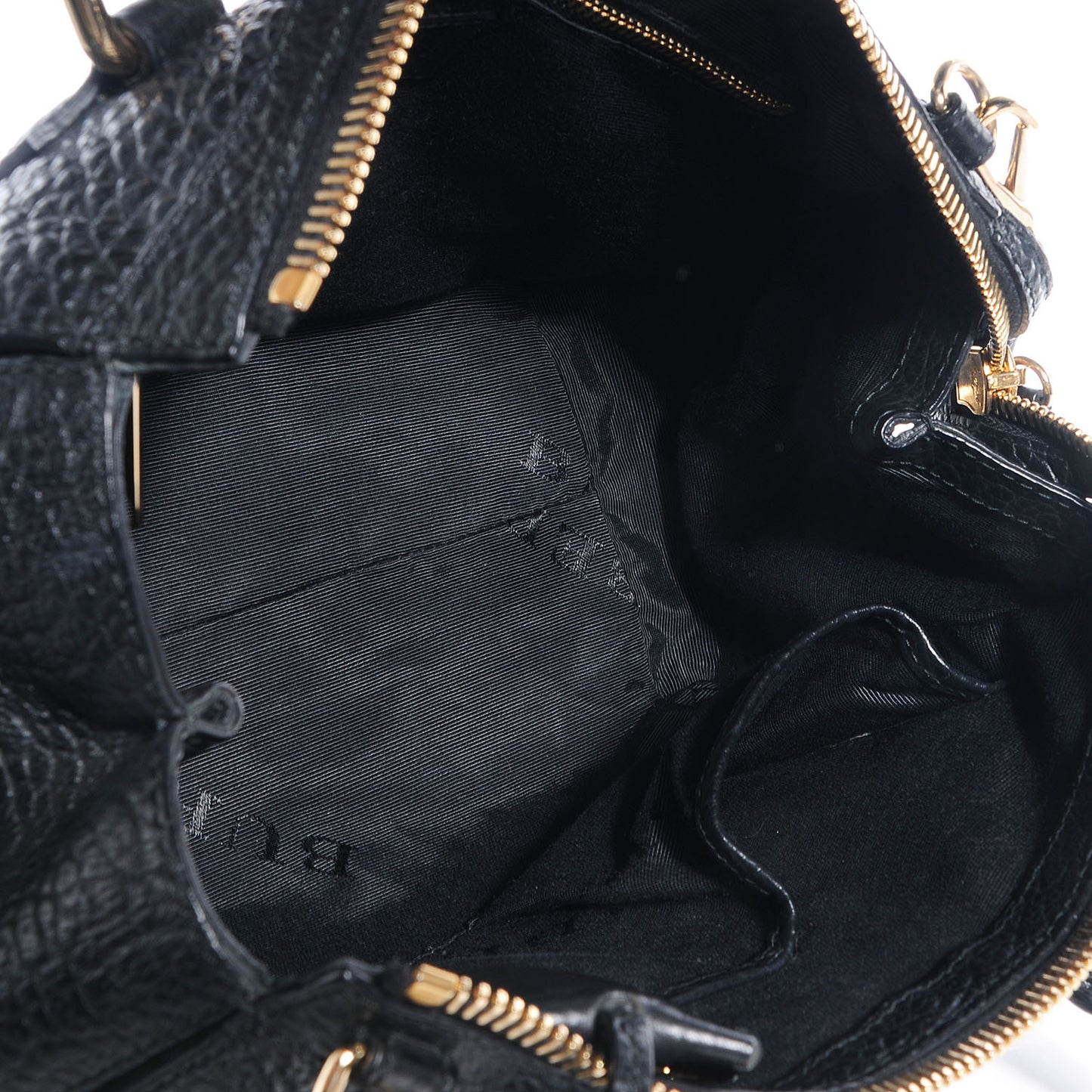 Signature Grain Leather Small Tote Black