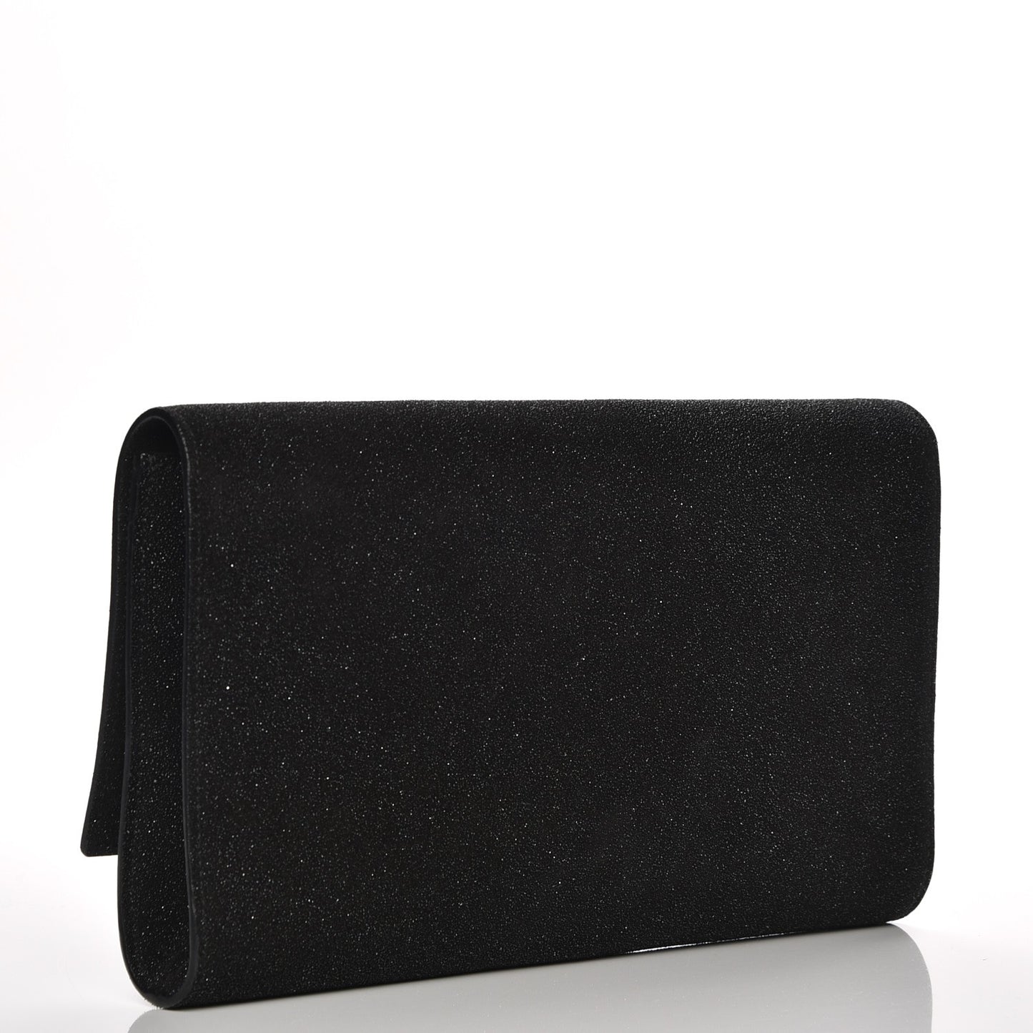 Glitter Calfskin Large Belle De Jour Clutch Black