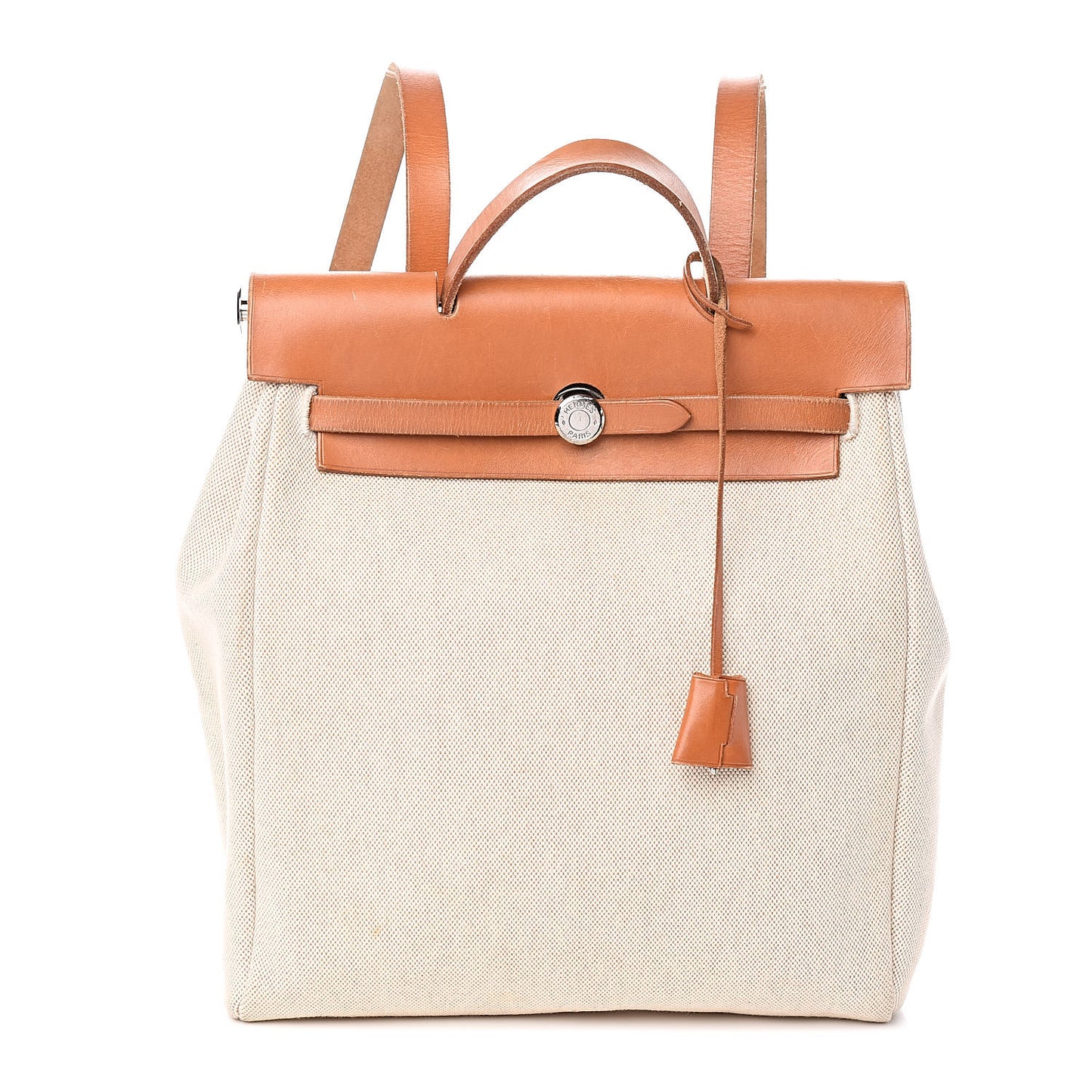 Toile Vache Calfskin Herbag 30 PM Backpack Natural