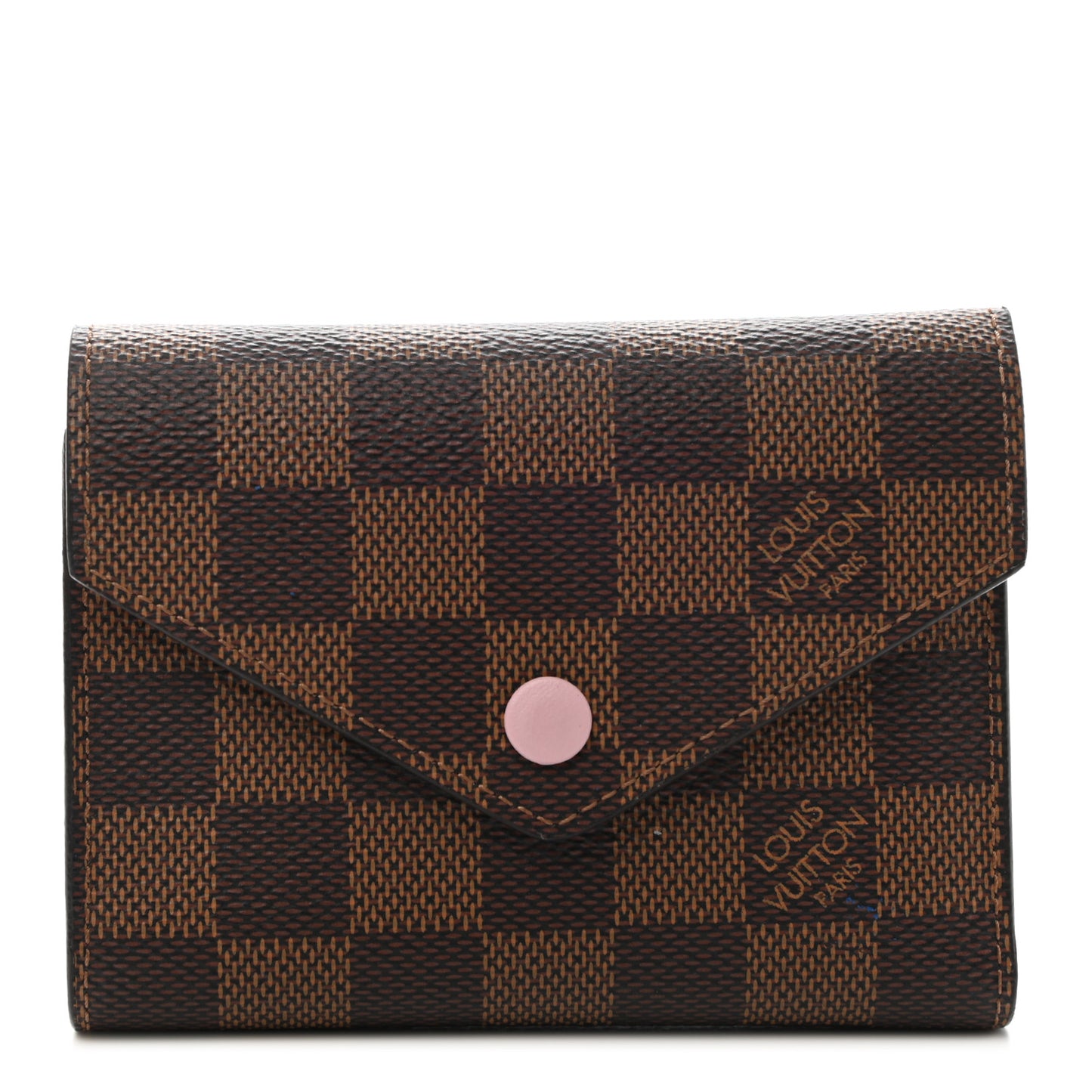 Damier Ebene Victorine Wallet Rose Ballerine