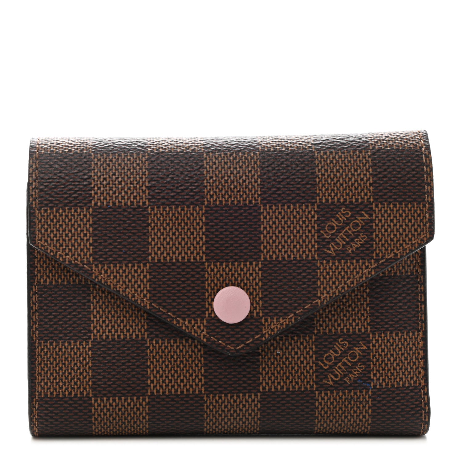 Louis Vuitton Damier Ebene Victorine Wallet Rose Ballerine 1 of 7
