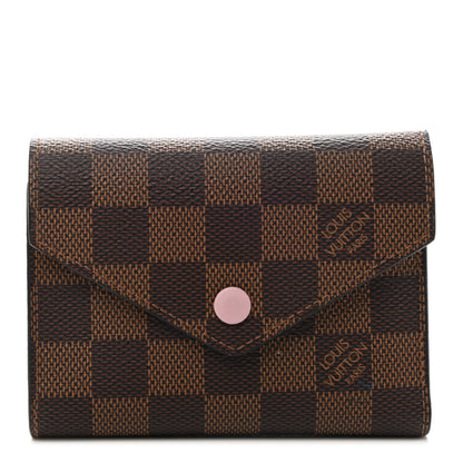 Louis Vuitton Damier Ebene Victorine Wallet Rose Ballerine 1 of 7