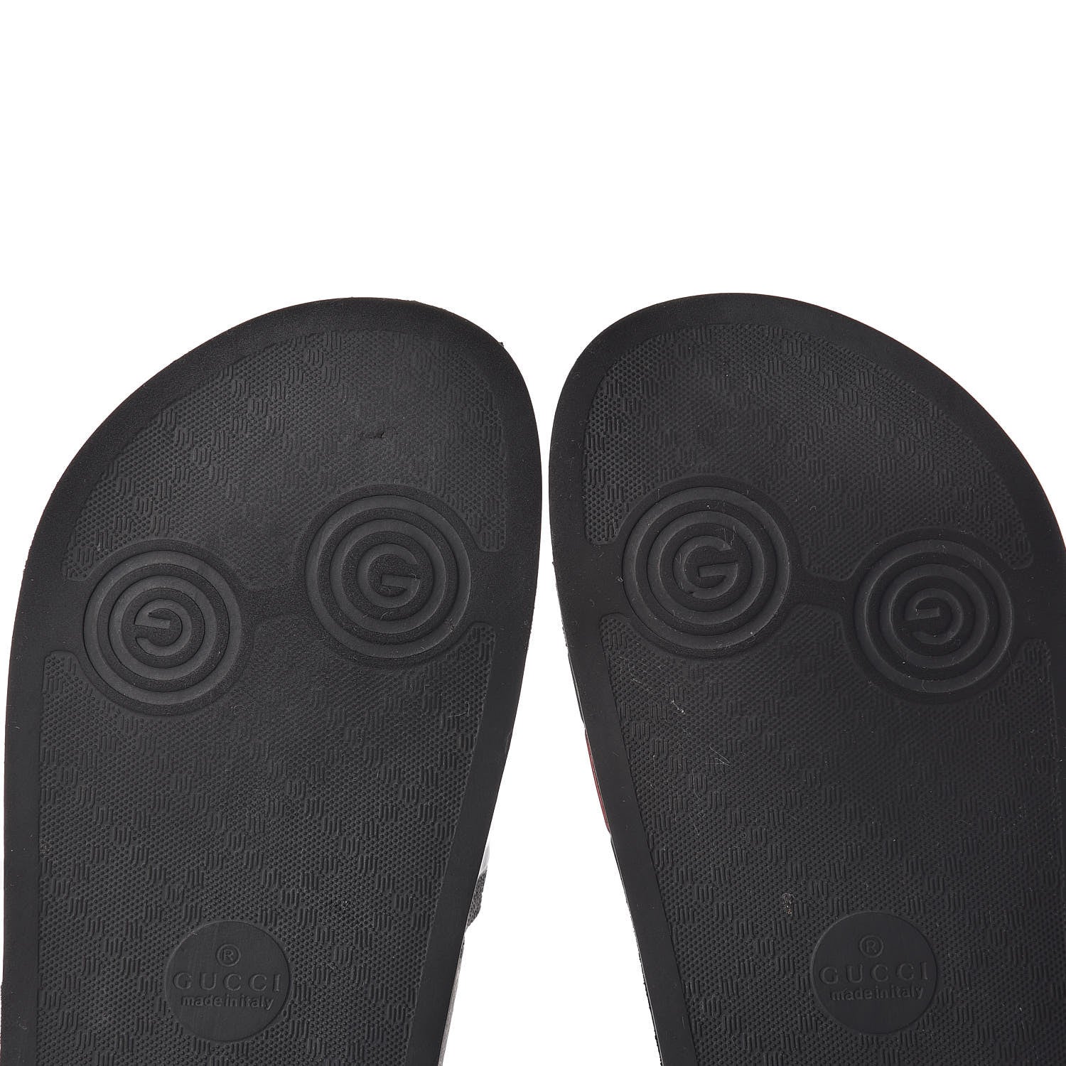 Gucci Rubber Web Mens Pool Slide Sandals 6 Black Green Red 16 of 16