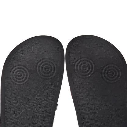 Gucci Rubber Web Mens Pool Slide Sandals 6 Black Green Red 16 of 16