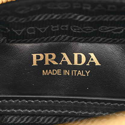 Prada Jacquard Saffiano Triangolo Symbole Embroidered Medium Shoulder Bag Black Edera 6 of 12