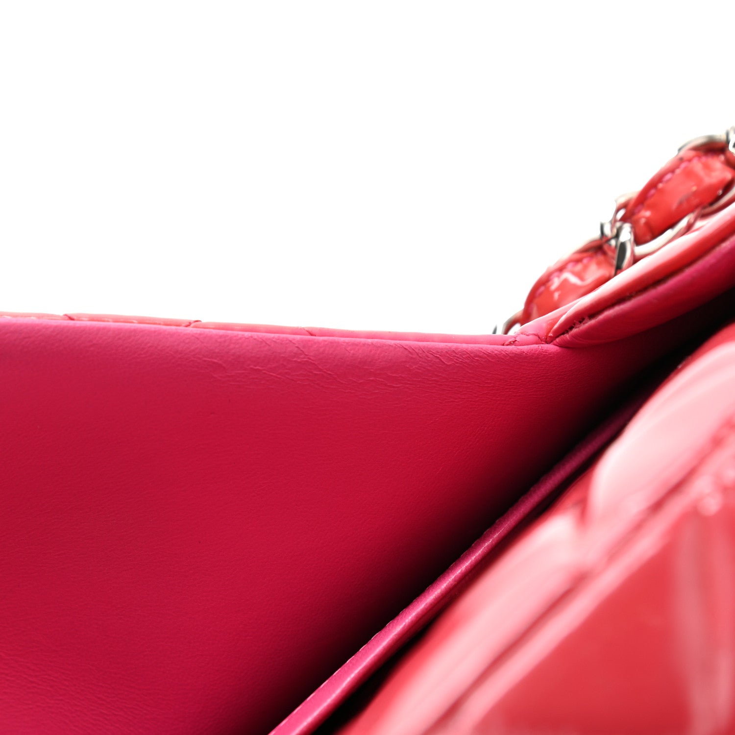 Chanel Patent Quilted Jumbo Double Flap Pink 12 of 15