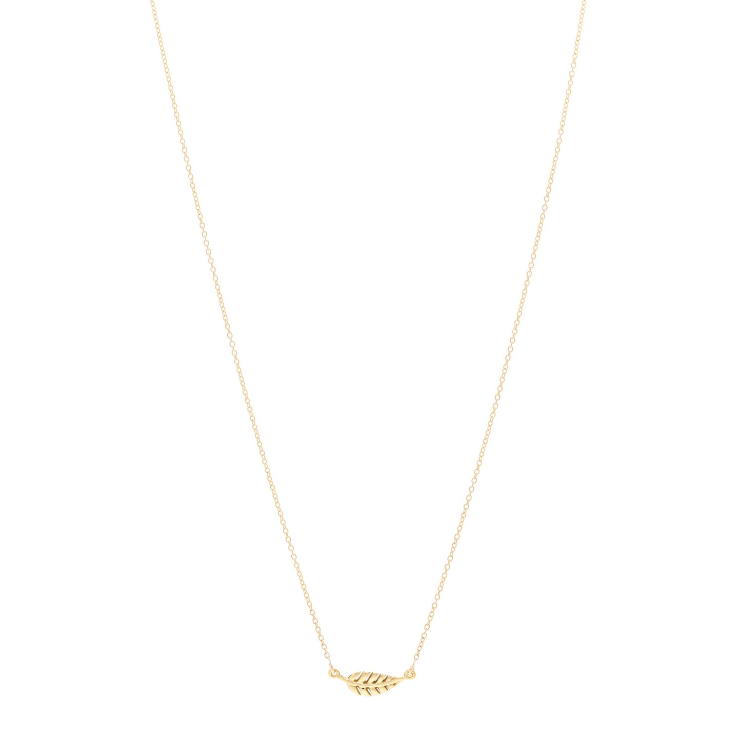 18K Yellow Gold Mini Leaf Necklace