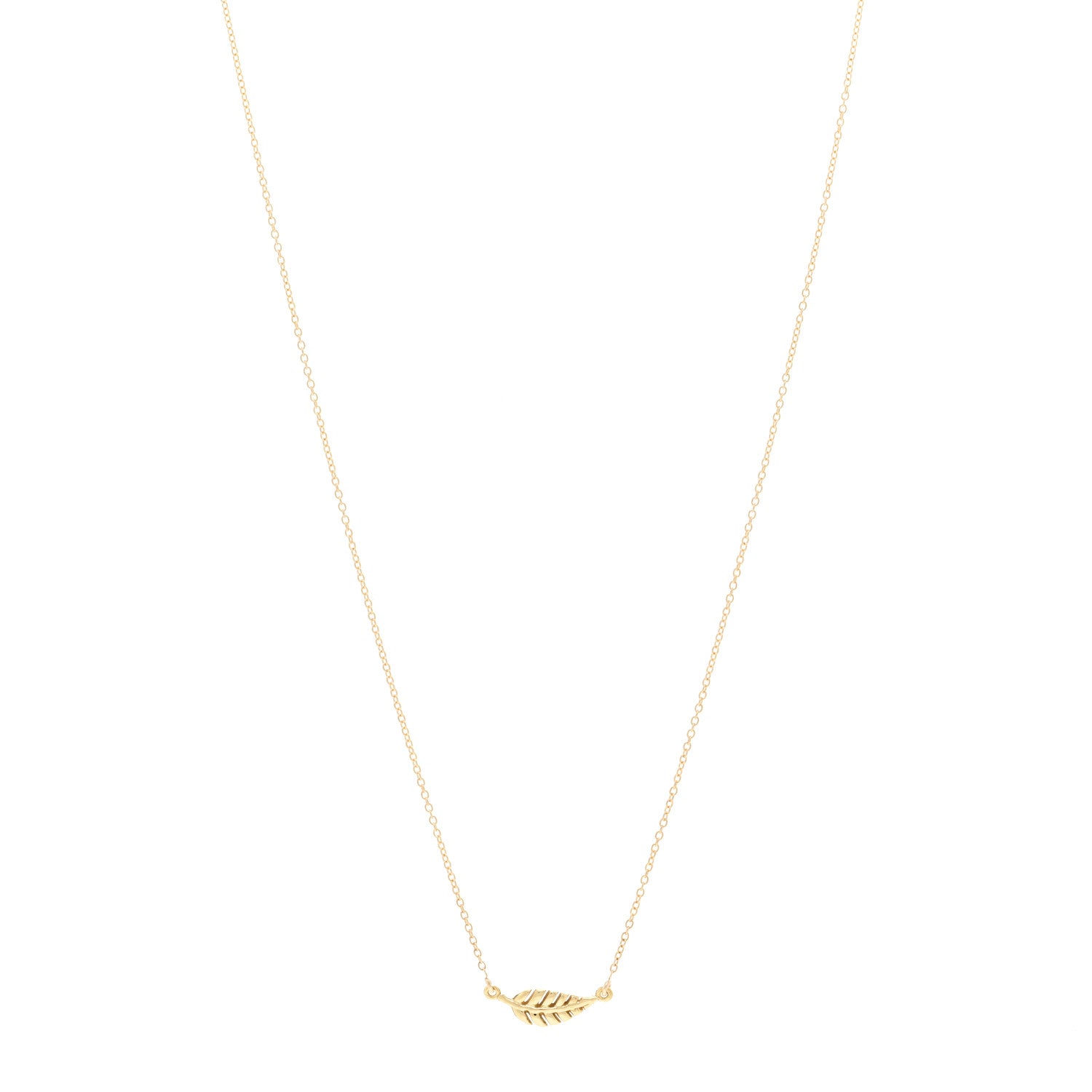 Jennifer Meyer 18K Yellow Gold Mini Leaf Necklace 1 of 5