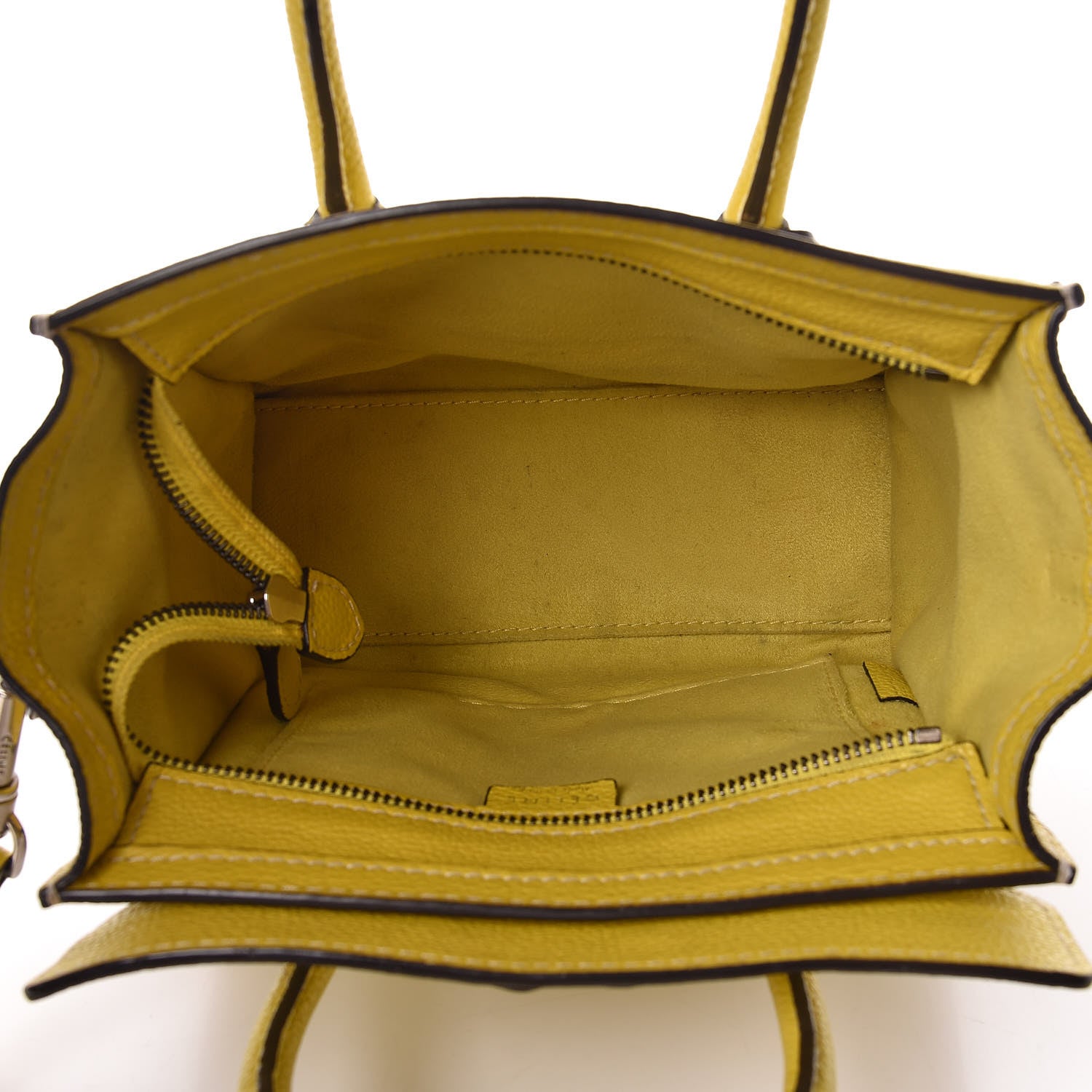 Celine Drummed Calfskin Nano Luggage Citron 5 of 16