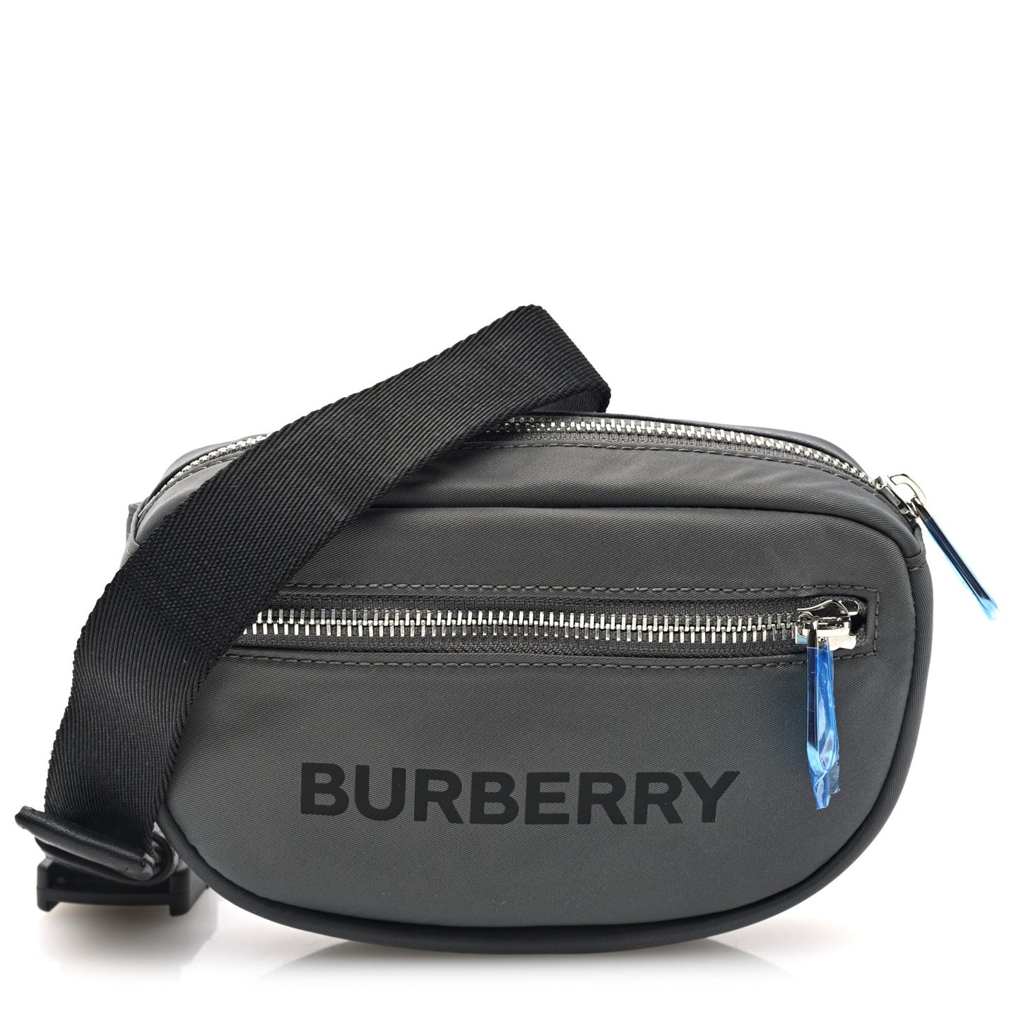 Econyl Logo Print Small Cannon Bum Bag Charcoal Grey