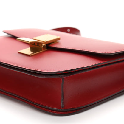 Celine Box Calfskin Medium Classic Box Flap Bag Red 10 of 13