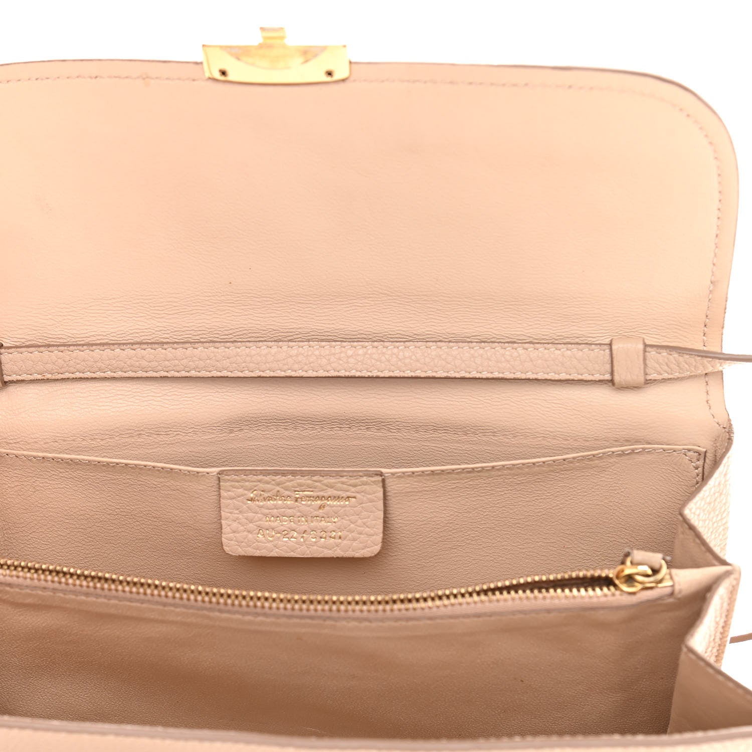 Salvatore Ferragamo Calfskin Clutch Beige 10 of 13