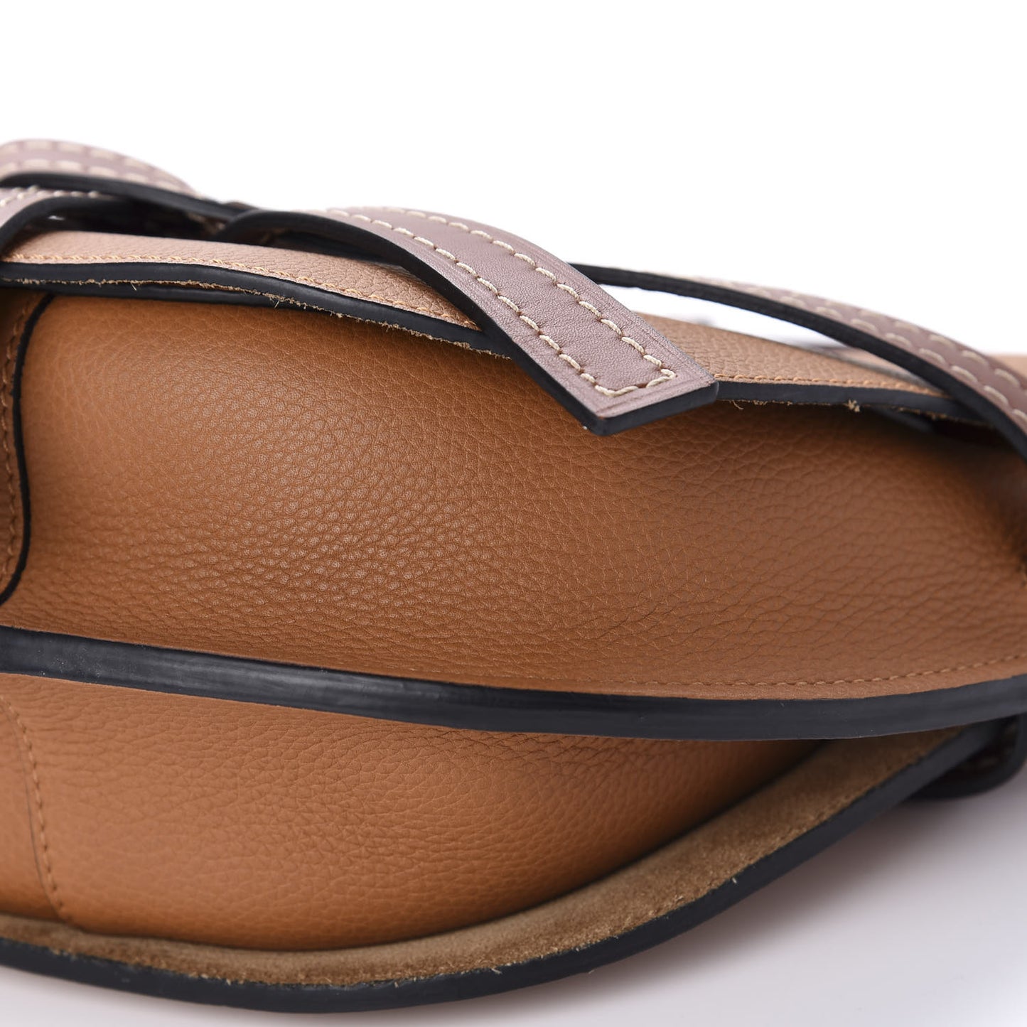 Grained Calfskin Small Gate Crossbody Bag Caramel Pecan
