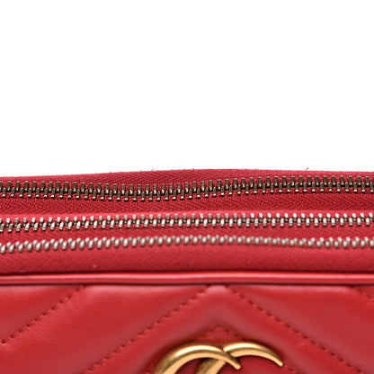 Gucci Calfskin Matelasse Mini GG Marmont Chain Crossbody Bag Hibiscus Red 10 of 13