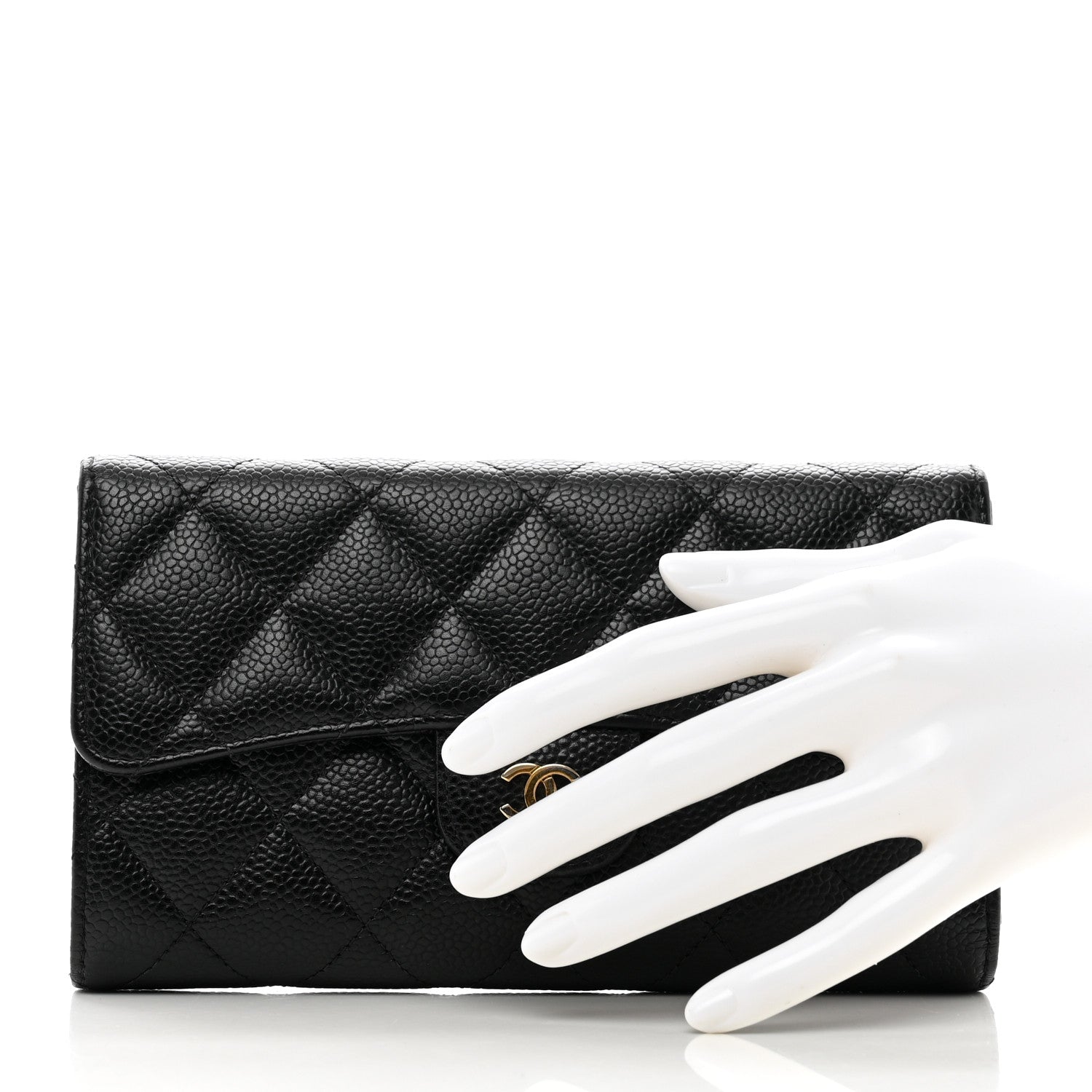 Chanel Caviar Quilted Large Flap Wallet Black 2 of 12
