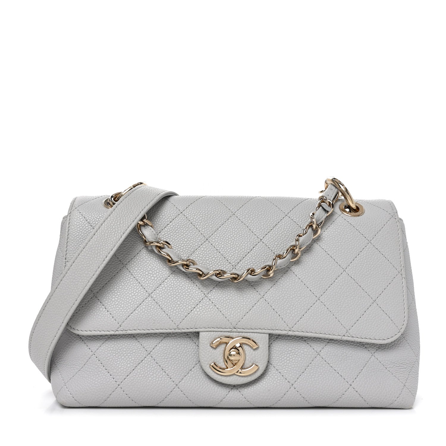Chanel Caviar Quilted City Walk Flap Light Grey 1 of 10