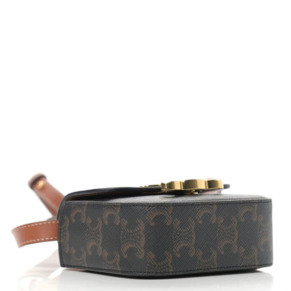 Celine Triomphe Canvas Calfskin Mini Triomphe Tan 4 of 12