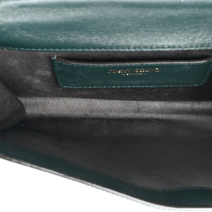Jimmy Choo Calfskin Crocodile Embossed Varenne Chain Clutch Dark Green 5 of 19