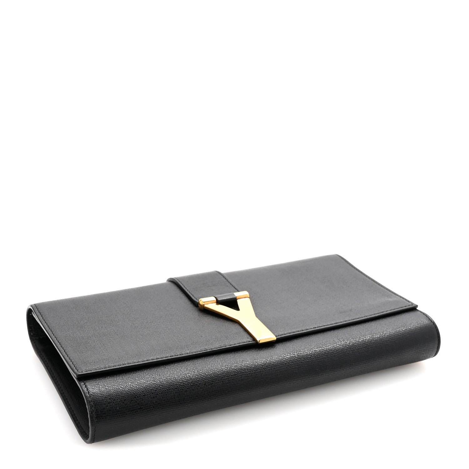 Saint Laurent Textured Calfskin Classic Y Ligne Clutch Black 4 of 6