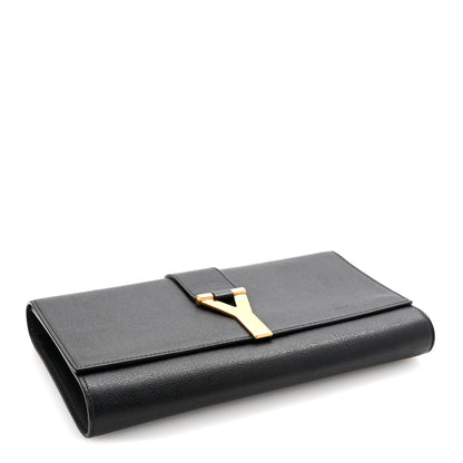 Saint Laurent Textured Calfskin Classic Y Ligne Clutch Black 4 of 6