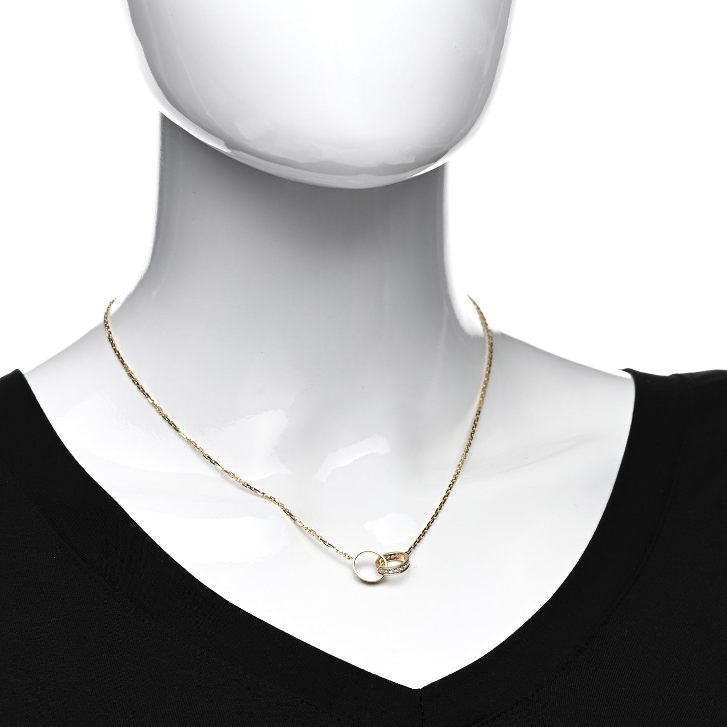 18K Yellow Gold Diamond Interlocking LOVE Necklace