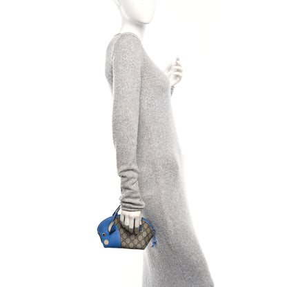 Gucci GG Supreme Monogram Children's Zoo Pig Bag Blue 2 of 10