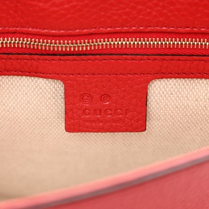 Gucci Pebbled Calfskin Medium Soho Flap Crossbody Vibrant Red 7 of 10