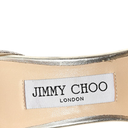 Jimmy Choo Dusty Glitter Misty 120 Sandals 37.5 Platinum Ice 8 of 8