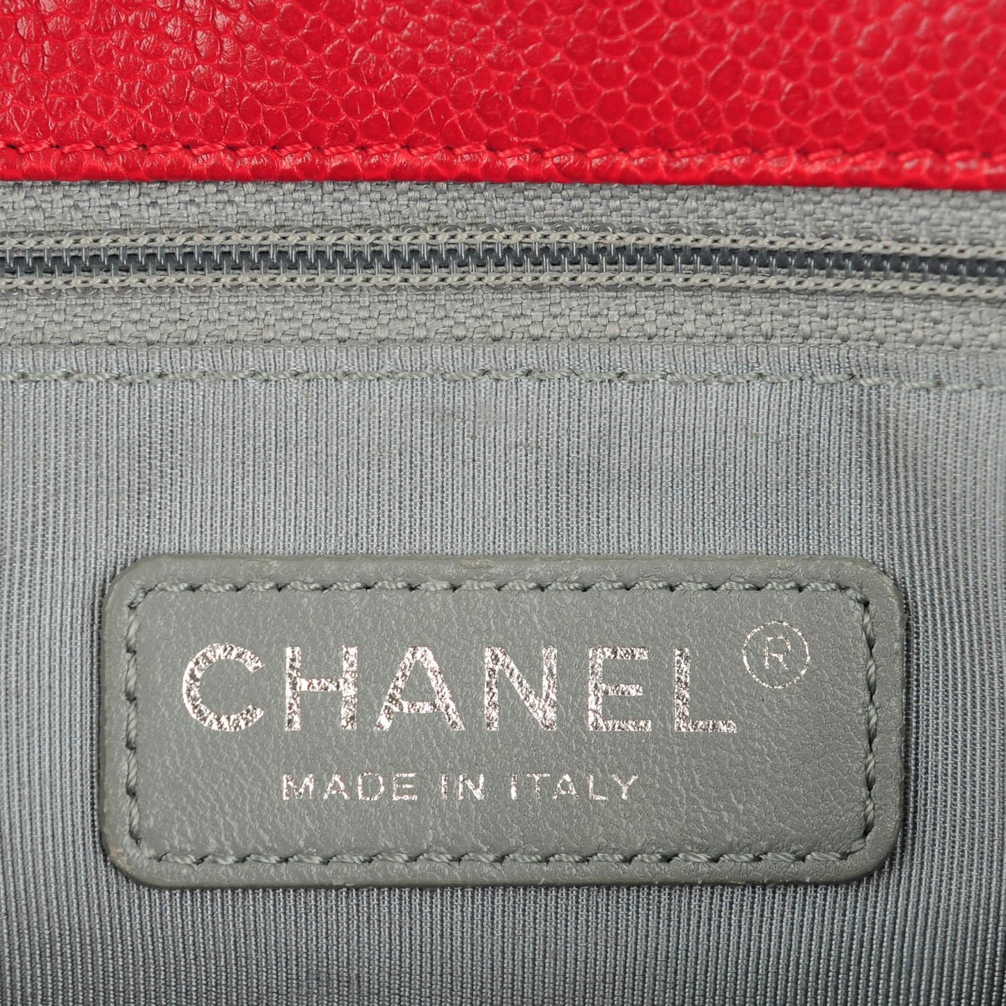 Caviar Quilted Large French Riviera Flap Red