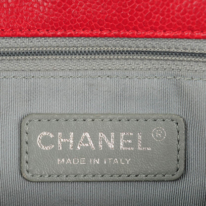 Chanel Caviar Quilted Large French Riviera Flap Red 10 of 12
