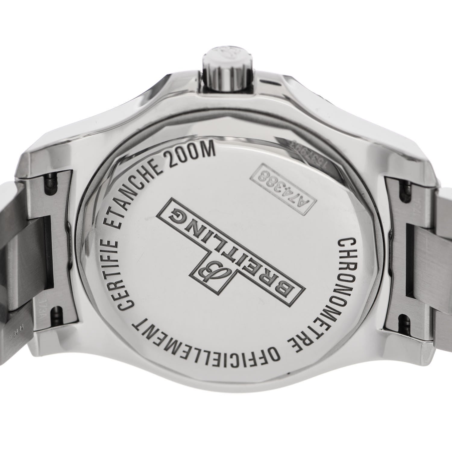 Breitling Stainless Steel 44mm Colt Chronometre Quartz Watch Black A74388 4 of 5