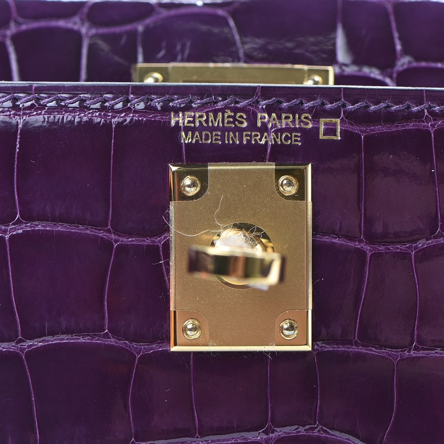 Hermes Shiny Alligator Mini Kelly Sellier 20 Cassis 26 of 31