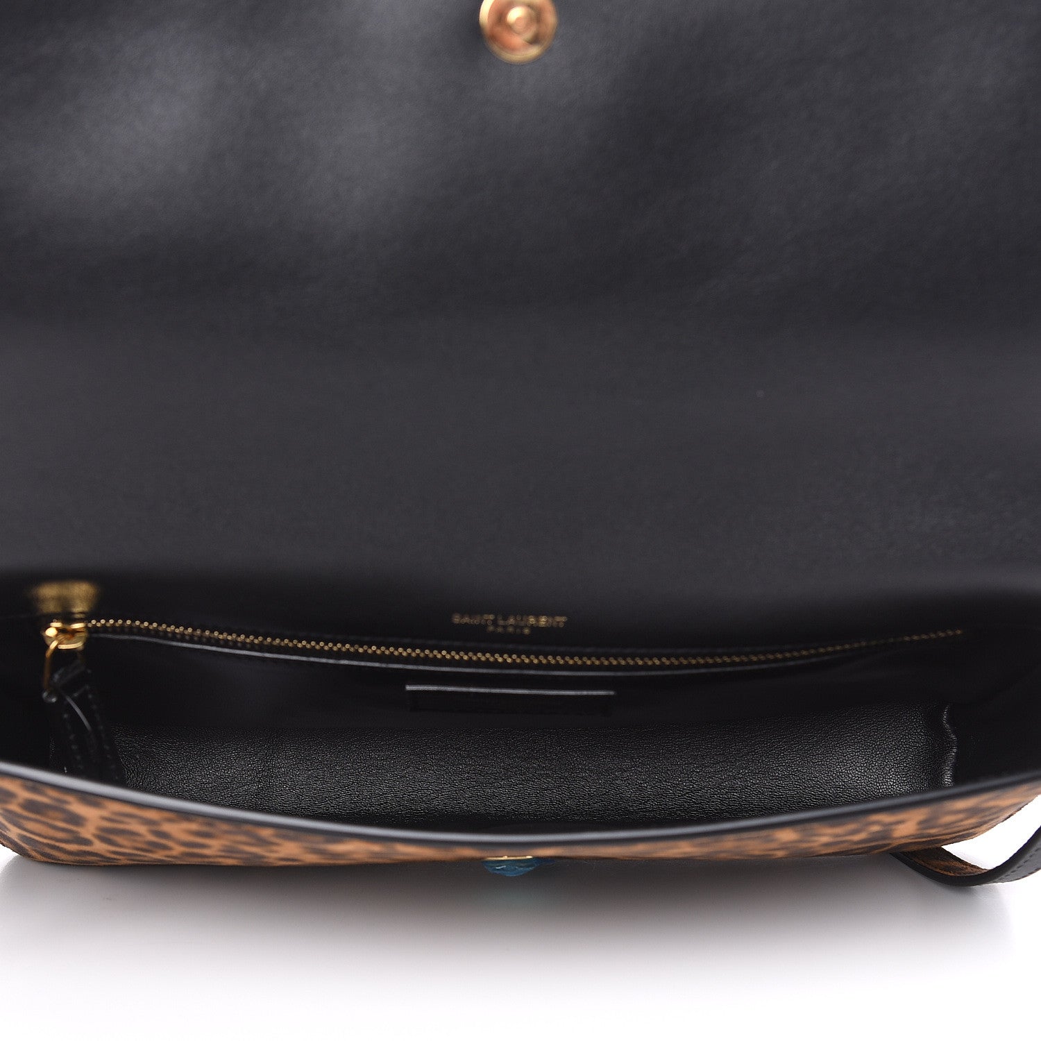 Saint Laurent Suede Leopard Print Monogram Tassel Kate 99 Naturale 6 of 8