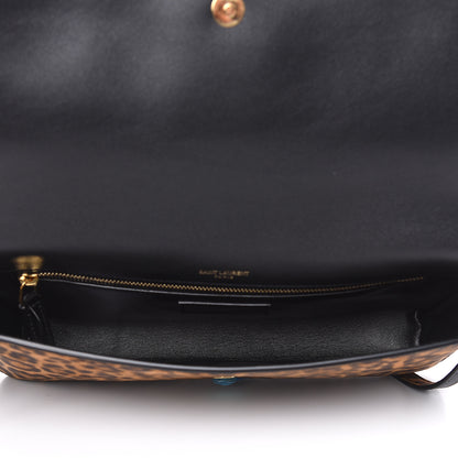 Saint Laurent Suede Leopard Print Monogram Tassel Kate 99 Naturale 6 of 8