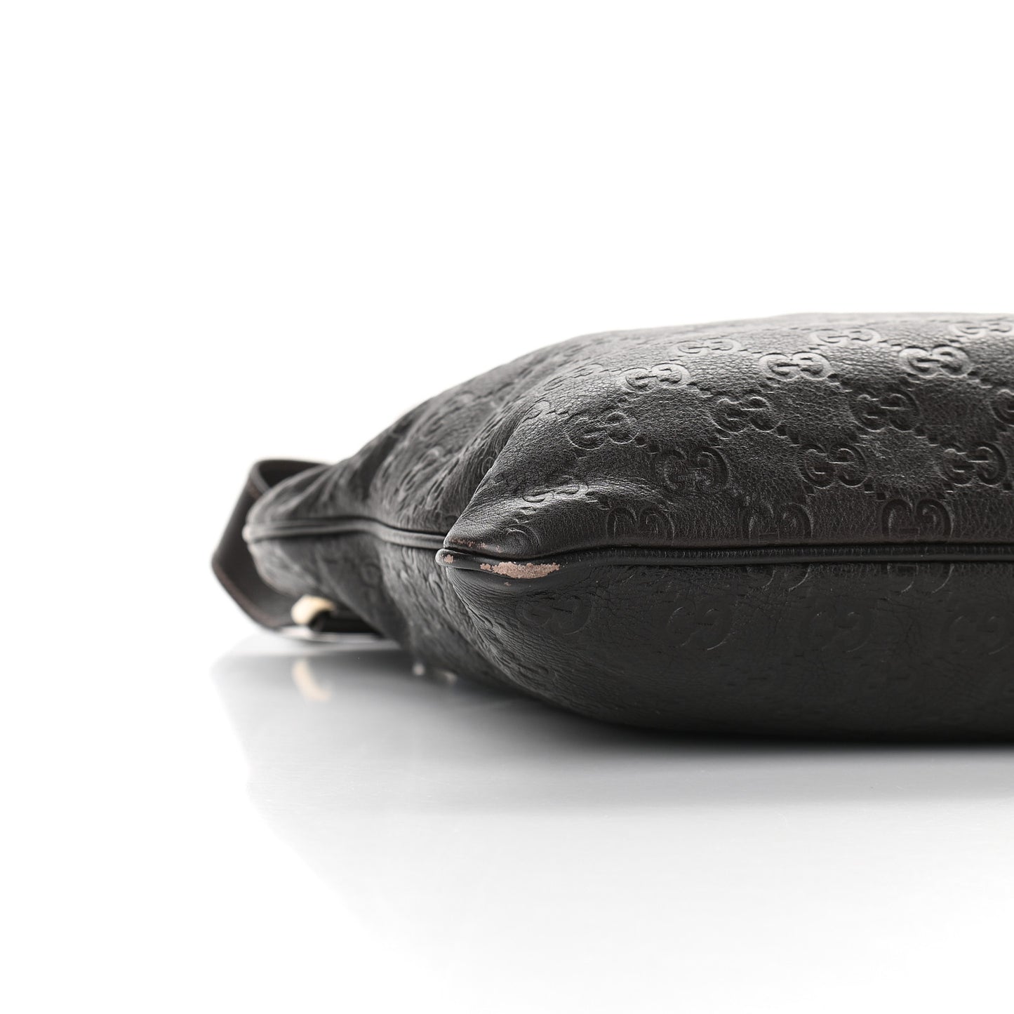 Guccissima Medium Flat Messenger Bag Dark Brown