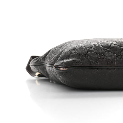 Gucci Guccissima Medium Flat Messenger Bag Dark Brown 7 of 8
